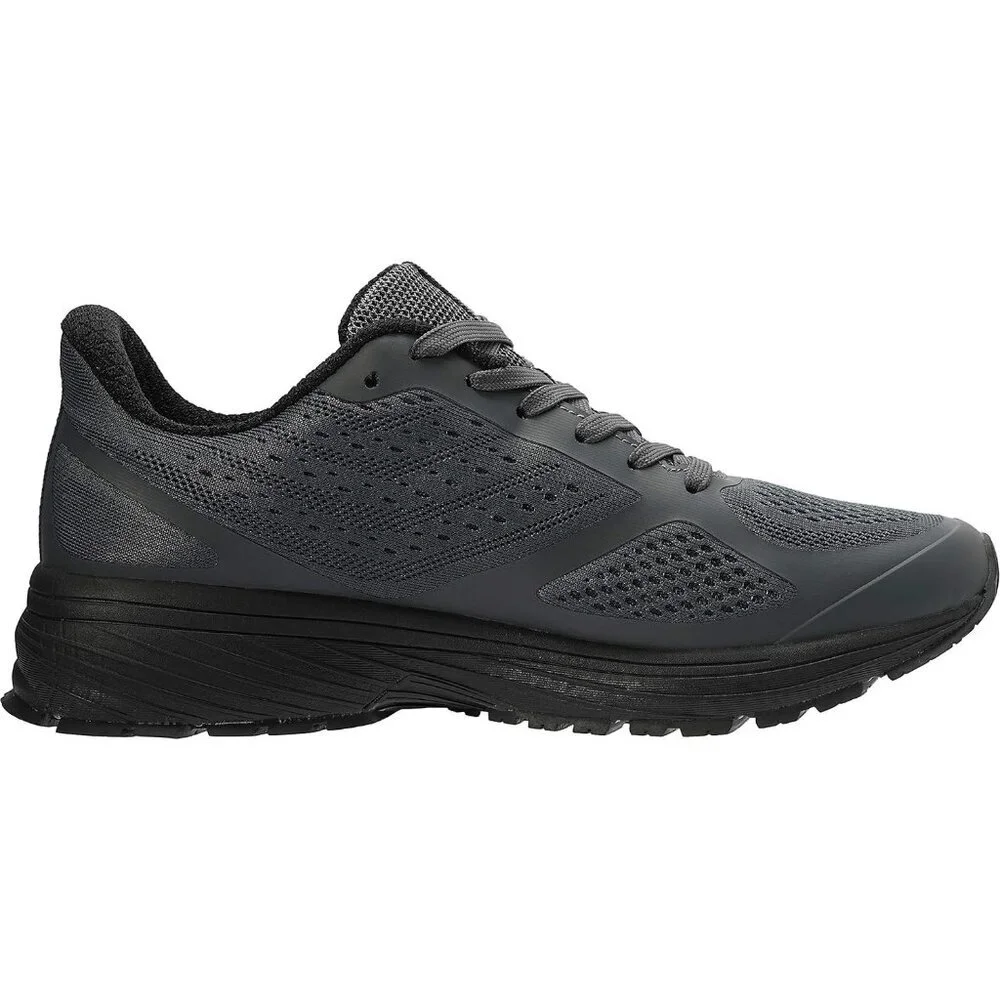 Men's Dark Grey Supportive Running Shoes Cushioned Athletic Lace Up Sneakers